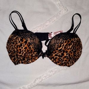 La SENZA 32B Lace Leopard Pushup Bra